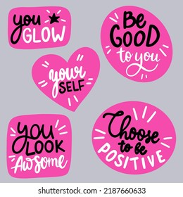 Hand lettering quotes for stickers motivation go girl phrase  
