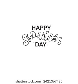 Hand lettering Saint Patrick's Day greetings card 