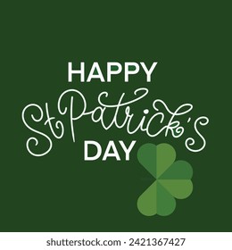 Hand lettering Saint Patrick's Day greetings card 