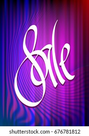 Hand lettering Sale for design. Handmade calligraphy.  Vector illustration.