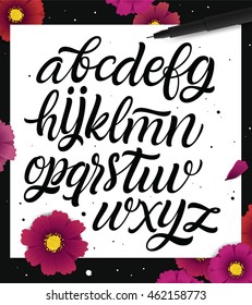 Hand lettering script font.
