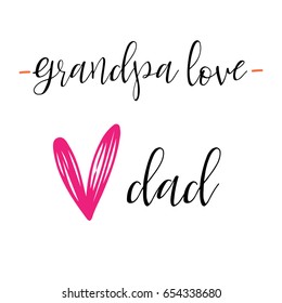 Hand lettering set of father's day ,  Hand drawn typography lettering phrase , Vector illustration on white background