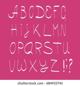 Hand lettering sketch font. Vector alphabet