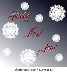 Hand lettering snowflakes symbol of New Year 2016 Christmas vector zodiac