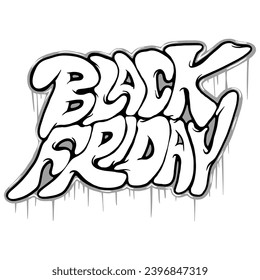 hand lettering sticker Black Friday, good for graphic design resources.
