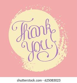 Hand Lettering Thank You On Grunge Stock Vector (Royalty Free ...