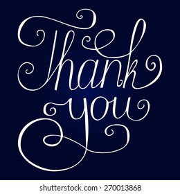 Hand lettering thank you vector