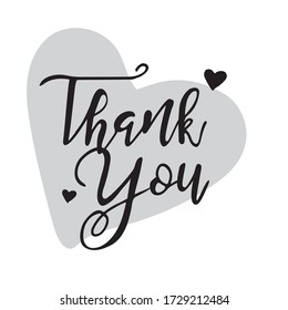 Hand lettering, thank-you text vector