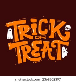 hand lettering trick or treat text, halloween typography