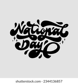 Hand Lettering Typography National Day fat script style Font