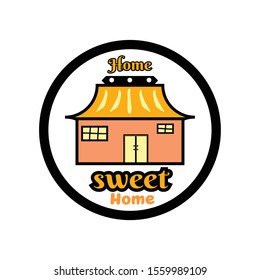 Hand lettering typography poster.Calligraphic quote 'Home sweet home'.For housewarming posters, greeting cards, home decorations.