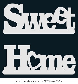 Cartel de tipografía con letras a mano.Cita caligráfica 'Hogar dulce hogar'.Para afiches de calentamiento de la casa, tarjetas de saludo, decoraciones de casa.Ilustración vectorial.