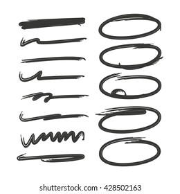 hand lettering underlines lines and circle markers