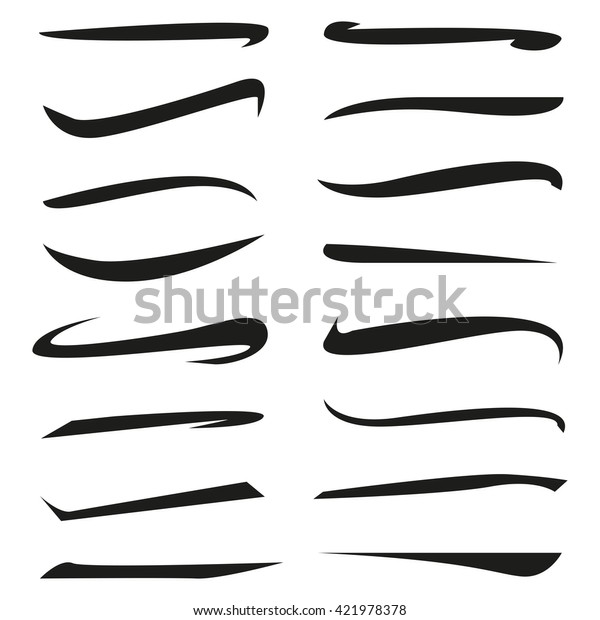 Hand Lettering Underlines Lines Hand Drawn Stock Vector (Royalty Free ...