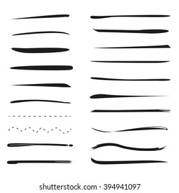 hand lettering underlines lines vector set