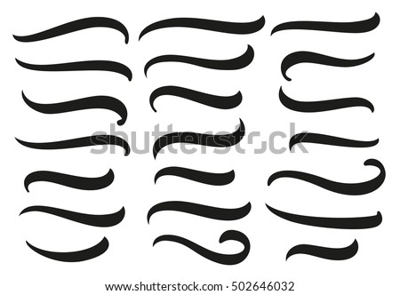 Hand lettering underlines set. Vector Illustration.