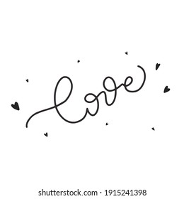 Hand lettering. Valentine`s day, love postcard.Simple vector elements. Vector clipart for design, wrapping paper, postcards, ui, textile desing