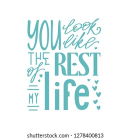 hand lettering vector quote about love