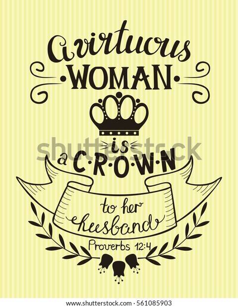 Download Hand Lettering Virtuous Woman Crown Her Stock Vector ...