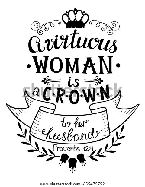 Download Hand Lettering Virtuous Woman Crown Her Stock Vector (Royalty Free) 655475752