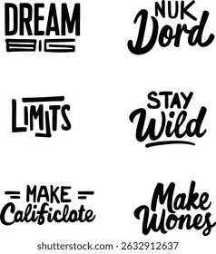 Hand Lettering Word Art Pack – Motivational and Trendy Script Typography Designs For T shirt
