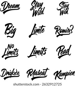 Hand Lettering Word Art Pack – Motivational and Trendy Script Typography Designs