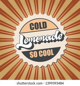 Hand lettering word "Lemonade" on retro poster background. Template for advertising banner banner, poster, print. 
