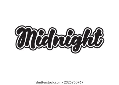 a hand lettering with the word midnight