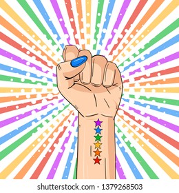 Hand Lgbtq Theme Pride Month Lgbt Stock Vector Royalty Free