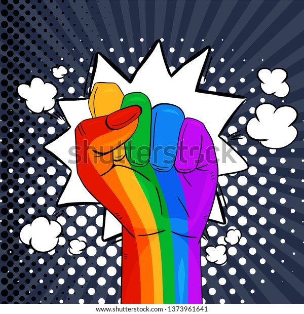 Hand Lgbtq Theme Pride Month Lgbt Stock Vector Royalty Free 1373961641