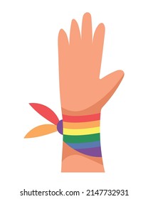 hand with lgtbiq wristband icon