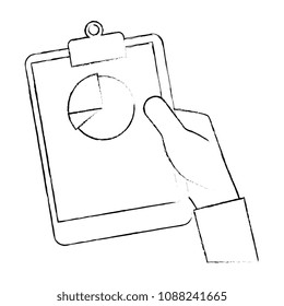 hand lifting clipboard finance document