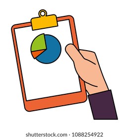 hand lifting clipboard finance document