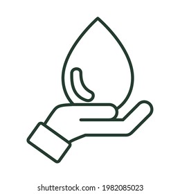 hand lifting drop ecology icon