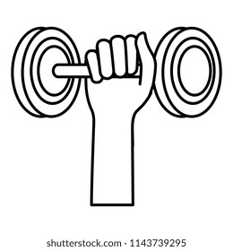hand lifting dumbell icon