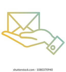 hand lifting envelope mail