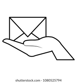hand lifting envelope mail