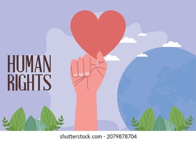 hand lifting heart human rights