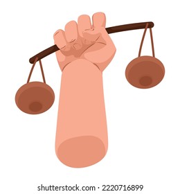hand lifting justice balance icon