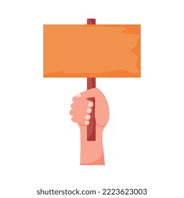 hand lifting label protesting icon
