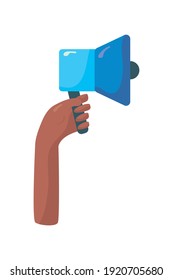 hand lifting megaphone audio icon vector illustration design