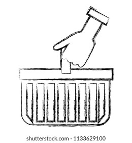 hand lifting shopping basket