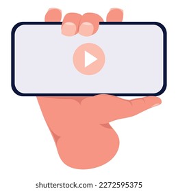hand lifting smartphone playing video icon