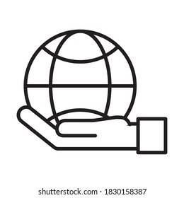 Handheben-Kugel-Browser-Stil Symbol Vektorgrafik