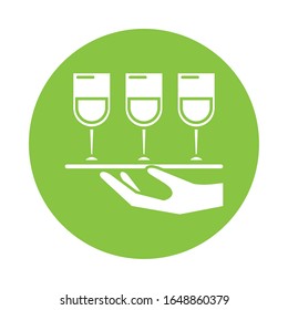 Handhebefach mit Weinbechern Vektorillustration Design