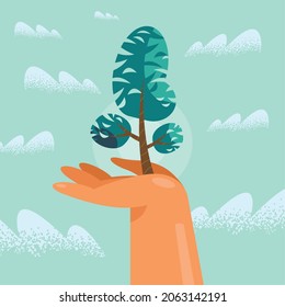icono de la planta de árbol de elevación manual