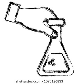 hand lifting tube test isolated icon