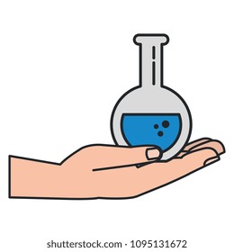 hand lifting tube test isolated icon