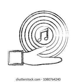 hand lifting vinyl disk