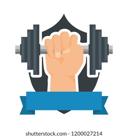 hand lifting weight dumbbell